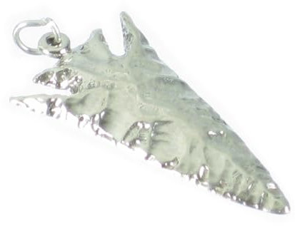 Pfeilspitze 2D LARGE Sterling Silber Charm-Anhänger .925 x 1 Pfeilspitzen