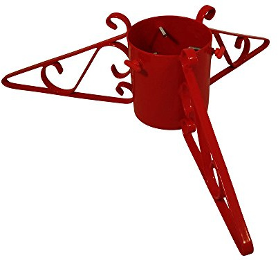 Garden Pride Christmas Tree Stand - 5 Base - Metal - Solid Steel - Plastic Coated (Red)