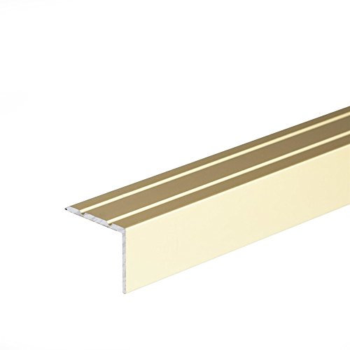 SELF-Adhesive ANODISED Aluminium Anti Non Slip Stair Edge Nosing Trim 900mm x 25mm x 20mm A36 Gold