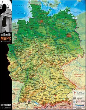 Vogt Foliendruck GmbH 3D - Landkarte Deutschland 60 x 47 cm Karte Germany