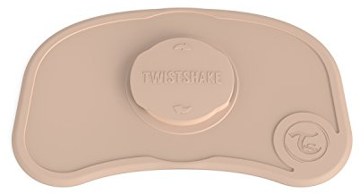 Twistshake Click-Mat Mini 31 x 17 cm Mantel Individual de Alimentación Antideslizante para Mayoría Bandejas para Tronas, Placemat Grado de Fuerte Succión, Sin BPA, 6+ Meses, Pastel Beige
