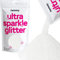 Hemway Ultra Sparkle Glitter - White Iridescent | Ultrafine Metallic Flakes for Resin & Epoxy Crafts | Supplies for Tumblers, Festival, Hair, Face, Body, Eye & Nail Art Decoration | 100 g