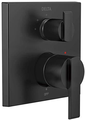 DELTA FAUCET T24867-BL Angular Modern Monitor 14 Series Valve 3-Setting Integrated Shower Trim with Diverter, Matte Black