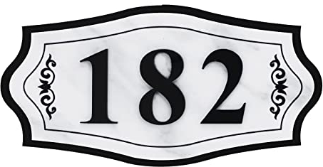 Personalised House Number Sign Modern Acrylic House Number Wall Plaque Self-Adhesive 3D Door Number Name Road Plate Plaque Customized House Address Numbers Sign Classic Art Decor Door Plaque