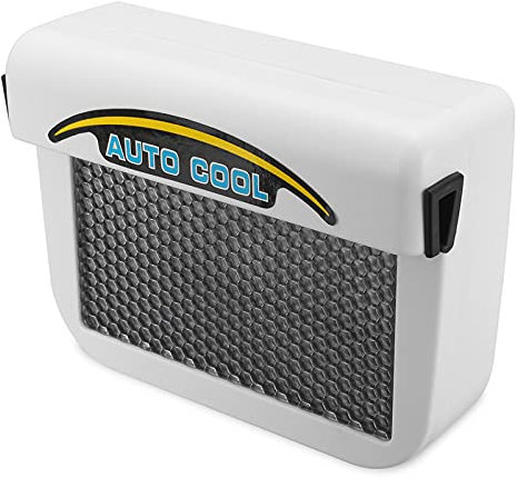 Riloer Ventilateur solaire de voiture, climatiseur de refroidisseur d'air d'évacuation d'énergie, ventilateur de refroidissement portatif blanc à énergie solaire