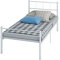 Twin Bed Frame Iron Metal White Mattress Foundation Base Platform (White)