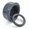 PVC Gewindekappe | PVC Gewindestopfen | 1/2 Zoll - 2 Zoll | Innengewinde | Außengewinde | PN 10 | (Gewindekappe IG, 3/4 Zoll), Grau