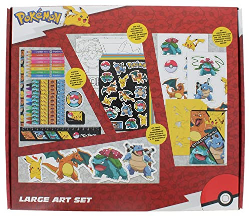 Pokemon Large Art Set | Kids Stationery & Colouring Kit | Art Supplies & Gifts | Pokemon Stationery & Gifts