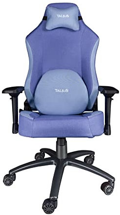 Talius Panther Silla Gaming Profesional Tela Transpirable, reposabrazos 3D, Cojín Cervical y Lumbar viscoelástica, Butterfly, Base Metal, Ruedas 60mm, Gas Clase 4,… (Azul)
