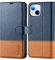 TUCCH Case for iPhone 14 (6.1) 2022 5G, PU Leather Wallet Magnetic Protective Flip Folio Stand Cover with [RFID Blocking] Credit Card Holders[Shockproof TPU] Compatible with iPhone 14, Blue&Brown