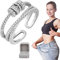 JANSIO Triple Fidget Ring, JANSIO Dreifacher Zappelring, Feellief Triple Fidget Ring Cubic Zirconia Fidget Spinner Ring, Anti-Angst-Ring für Frauen (1Pcs-Silver)
