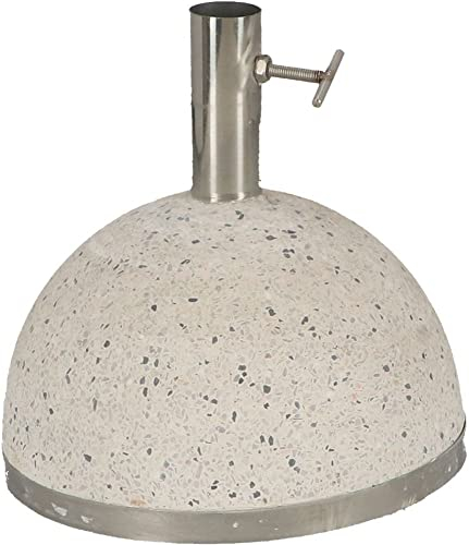 Rivanto® Sonnenschirmständer Granito 11,5 kg Ø25,5 cm Weiß anpassbare Edelstahl-Masthalterung 19-36 mm robustes Design mit Wasserablauf