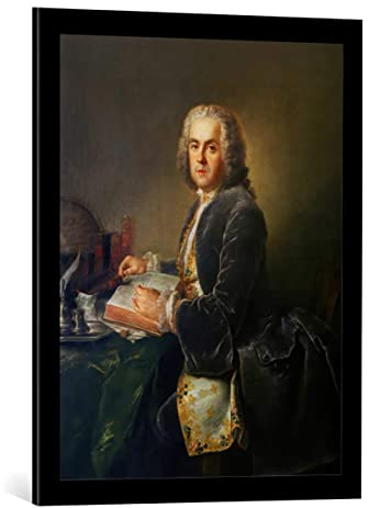 kunst für alle Bild mit Bilder-Rahmen: Antoine Pesne Charles Etienne Jordan Pesne Malerei - dekorativer Kunstdruck, hochwertig gerahmt, 55x70 cm, Schwarz matt