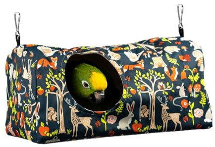 MiOYOOW Vogelnestbett, Vogel Hängematte, Plüsch Vogelnest Haus Zelt Bett Papagei Hängen Höhle Vogelnest Hängekäfig Zeltständer Schaukel Hängebett Spielzeug für Kleine Haustiere Taube Papagei