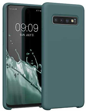 kwmobile Hülle kompatibel mit Samsung Galaxy S10 Hülle - Silikon Handy Case - Handyhülle weiche Oberfläche - kabelloses Laden - Arctic Night