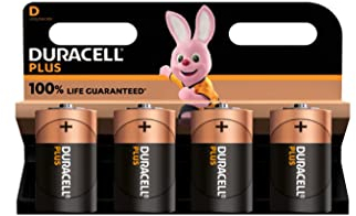 4X Duracell D Plus (1 Blister Da 4 Batterie) 4 Pile (LR20/MN1300 TORCIA/MONO)