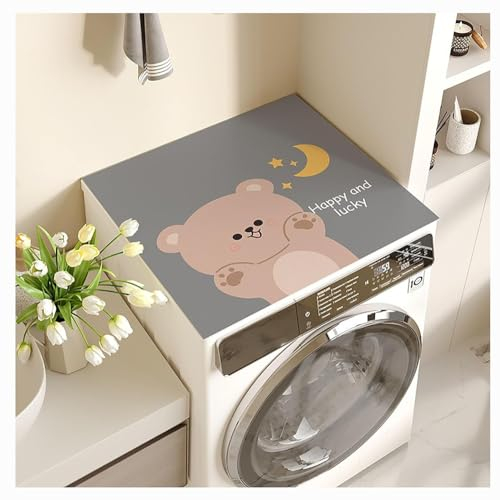 FUELIX Housse De Protection Machine à Laver, Plateau antidérapant pour Machine à Laver Table de Chevet, Couvre Lave Linge pour RéFrigéRateurs Machines à Laver SèChe-Linge I,65 * 90cm