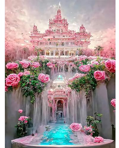 Diamond Painting Kits Erwachsene und Kinder, 5D Diamant Painting Schloss Bilder Set, DIY Rund Full Drill Craft Cross Stickerei Diamant Malerei Kits, für Wall Room Home Decoration