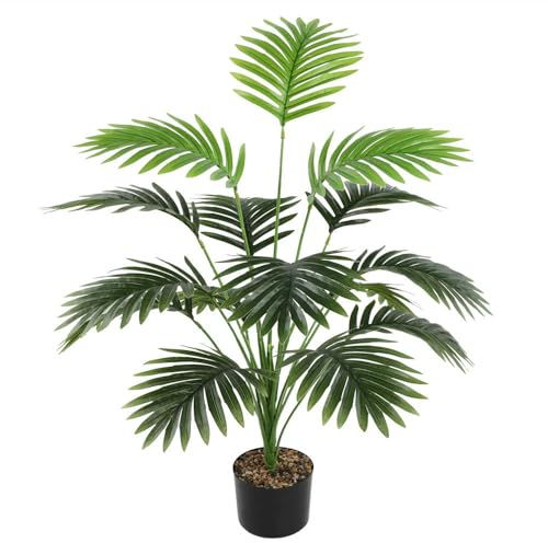 KIRIFLY Kunstpflanze 40 Künstliche Palme Pflanzen im Topf Innenbereich mit 18 Trunks Kunstbaum wie echt plastikpflanzen Dekor für Büro Home Badezimmer Bauernhaus