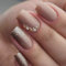 24pcs Medium Square False Nails Glitter Gold Stick on Nails Rhinestone Press on Nails Removable Glue-on Nails Full Cover Fake Nails Women Girls Nail Art Accessories