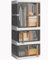 NETEL Plastic Storage Box Set - 150L and 2 Pack 95L Large Boxes With Lids, Front Door and Wheels - Stackable Wardrobe Organizers With Open Front
