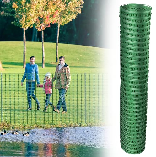 Eulenke 100m Absperrzaun, Höhe 100cm, Mobiler Begrenzungszaun, Schutznetz aus Kunststoff, Sicherheitsnetz, Fangzaun, vielseitig einsetzbares Zaun Netz(Grün,2 Rolle 50M)