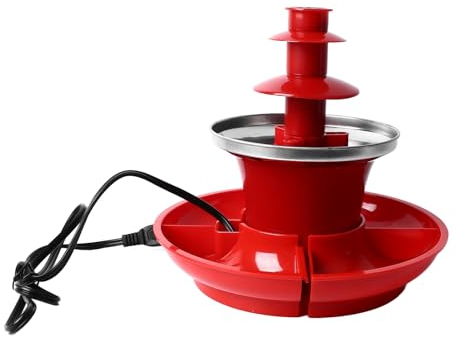 Fuente de Chocolate, Máquina de Fusión Eléctrica de 3 Niveles Fondue de Chocolate, Torre de Fondue de Chocolate para Queso Nacho, Salsa BBQ, Licores, Fácil de Montar y Desmontar
