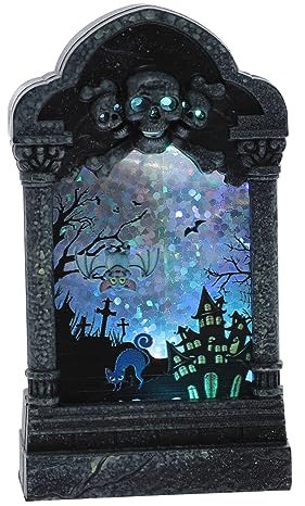 Uonlytech Halloween-Nachtlicht halloween dekoration halloween-dekoration Partyzubehör geführtes Friedhofslicht grabstein geführte Friedhofslampe Partydekoration Schädel Requisiten LED