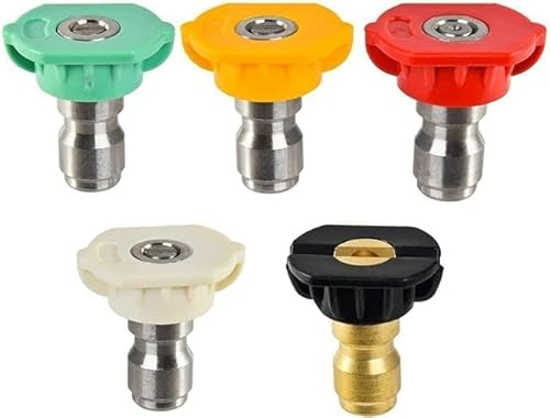 DERASL Multi-Degree Pressure Washer Nozzle - 1/4 Quick Connect, High-Pressure Tips for Roof and Path Cleaning