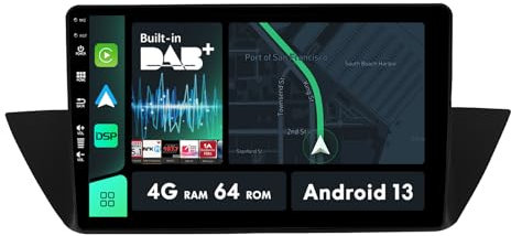 MISONDA Eingebautes DAB+ 10 Zoll IPS Android 14 Autoradio für BMW X1 E84 2009-2013–mit GPS-Navi-4 GB + 64 GB- Rückfahrkamera + Mikrofon KOSTENLOS-unterstützt DSP/Carplay/BT/Mirror Link/WLAN/SWC