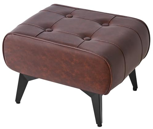 YMYNY Fußhocker, Ottomane Hocker aus Eisen, Moderne Gepolsterte Sofa Sitz Fußstütze Hocker, Square Tech Fabric Hocker, Pouf Couch Hocker für Wohnzimmer Schlafzimmer 40×30×26CM Braun HBD037Z