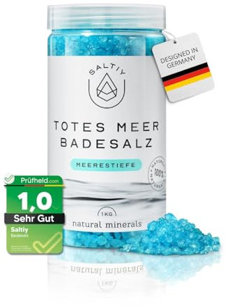 Saltiy® 1000g Original Premium Totes Meer Badesalz [100% natürlich] - Aus der Quelle Jordaniens (Für Vollbad & Sauna) - Badesalz Totes Meersalz (Für Pure Entspannung, Stressabbau & Revitalisierend)