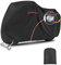 CEMOFE Motorrad Abdeckplane 300D Motorrad Abdeckplane Outdoor mit Kennzeichen Fenster Motorradabdeckung Luftdurchlässig mit Schlosslöchern UV Schutz Regen Schnee für Moped Roller (245 x 105 x 125cm)