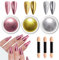 Rose Gold Chrome Nail Powder - LEDSUUEI Metal Silver Nail Chrome Powders, Super Magic Mirror Chrome Powder for Nails Glitter Powder, 3g Nails Pigment Powder for Nail Art: Easy DIY Deco Salon at Home