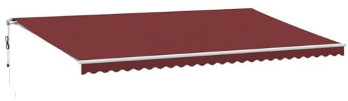 Kangmusi Markise Automatisch mit LED Weinrot 600x300 cm, kangmusi3214981