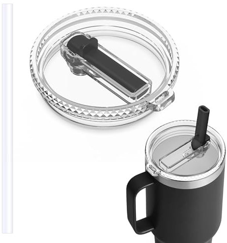 HAILIWEI 887 ml – Gobelet avec couvercle à rabat avec paille pour YETI – Couvercles de rechange pour gobelet Yeti de 76/940 ml, tasse empilable de 887 ml et tasse avec paille de 7,6/99/1200,7 ml, sans