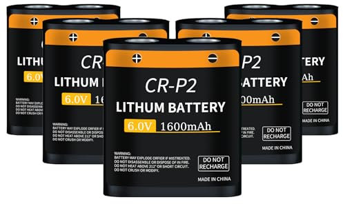 6V CR-P2 Battery, 2024 Upgrades Lithium Photo Battery Replaces 223A, 2CR-P2, EL223AP and DL223A 1600mAh Batteries (Pack of 5)