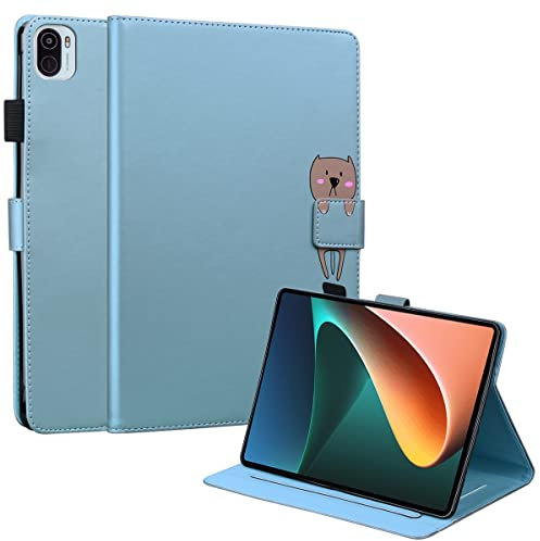 Mldjomid Custodia Protettiva Compatibile con Xiaomi Pad 5/ Pad 5 Pro 11 Pollici 2021 Flip Pelle PU Tablet Case Cover con Supporto e Slot per Scheda per Xiaomi Pad 5 Pro 5G 11 Tablet Custodia, Blu