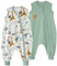 Yoofoss 2er Pack Baby Schlafsack Sommer mit Füßen 100% Baumwolle Sommerschlafsack 0.5 Tog Babyschlafsack mit Beinen Schlafstrampler 100 cm für Neugeborene Jungen Mädchen 4-6 Jahre