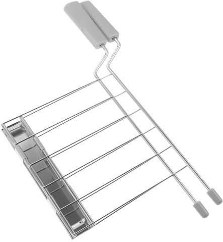 Cabilock Rejilla para Calentar Pan Tostado De Acero Inoxidable, Soporte para Tostadas Gris, Anti-Quemaduras, Compatible Máquina para Tostar, Adecuado para Cocina y Preparación De Sándwiches