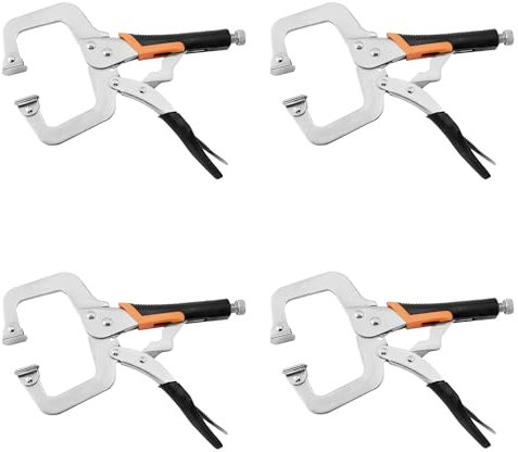 9-Inch C-Clamp Locking Pliers,Heavy Duty Vise Grip Welding Clamp With Swivel Pads for Woodworking,Home,Metalworking,Auto Repair(4 Pack)