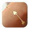 Dochais Herz Armband Damen, 14K Gold Armkette Damen Silber Freundschaftsarmband, Verstellbares Armbänder Gold Geschenk für Frauen Mädchen