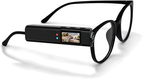 Pufei Smart Camera Glasses 2.7K HD Recording - WiFi Enabled h-idden video Glasses with 0.96 IPS Screen | Sports DV for Driving, Hiking, Meetings | 60-Min Battery & Voice Control（Mit 64GB Card）