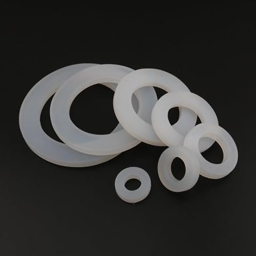 UZAMIRLEX Rondelle in plastica Trasparente, 10 Pezzi Guarnizione Rubinetto Guarnizione Piatta in Silicone O-Ring, Spessore 3 mm(40mm)