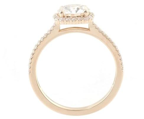 Wedding Ring Women Gold, Wedding Ring Women 9K Gelbgold 4 Zinken, Rund, mit 1 Karat Moissanit Modeschmuck Größe 50 (15.9)