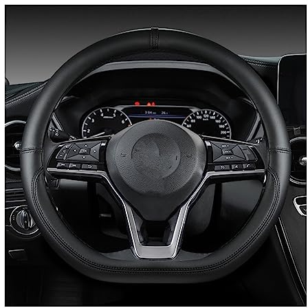 Für Nissan Für X-Trail Für Qashqai Für March Für Serena Für Micra Für Kicks 2017 2018 2019 Auto Lenkrad Abdeckung Anti-rutsch Atmungsaktives Lenkradbezug(Schwarz)