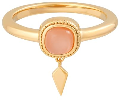 cai Damen Ring 925/- Sterling Silber Glänzend Orange Mondstein gelb 274270394V