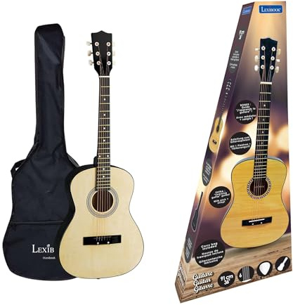 Lexibook, Akustikgitarre aus Holz, K2200LXB | 36-Zoll-Gitarre, 6 Nylonsaiten, Lernanleitung, Tragetasche inklusive