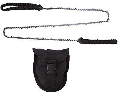 Scie à chaîne manuelle 64 maillons 31 dents 3/8, 48 pouces avec poignée cordelette noire - rapide et précise des branches hautes, durable pour camping, jardinage et survi