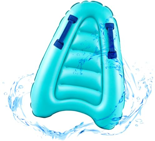 Bodyboard Aufblasbar Aufblasbares Schwimmbrett mit Griffen leichtes tragbares Bodyboard Kinder Pool Lernen Hilfsmatte Schwimmenboard Surfboard zum Schwimmen, Lernen Hilfsmatte